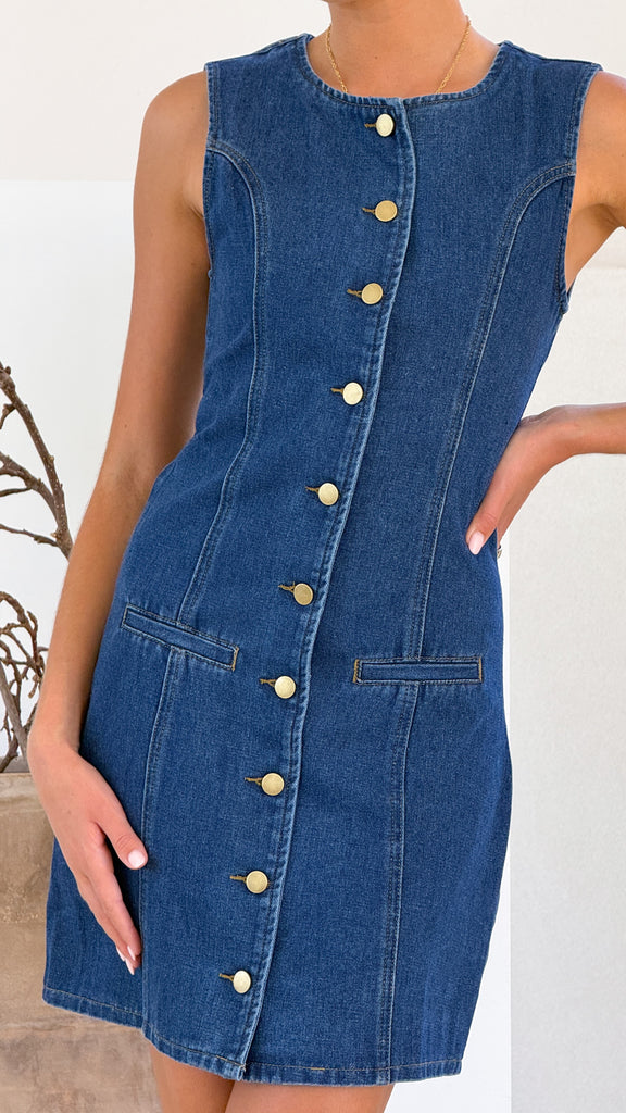 Nicoletta Mini Dress - Denim - Billy J