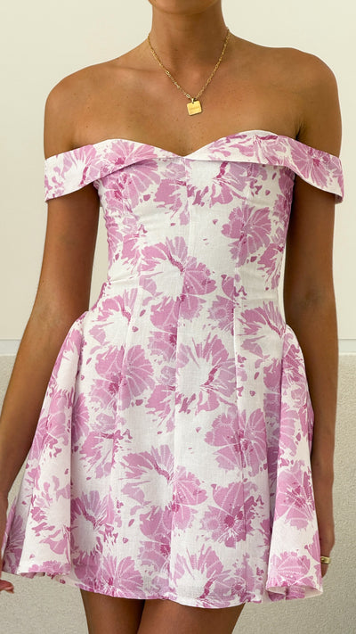 Load image into Gallery viewer, Lena Mini Dress - Pink Floral - Billy J
