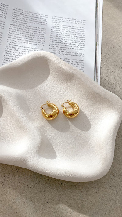 Load image into Gallery viewer, Forte Hoop Earrings - Gold - Billy J
