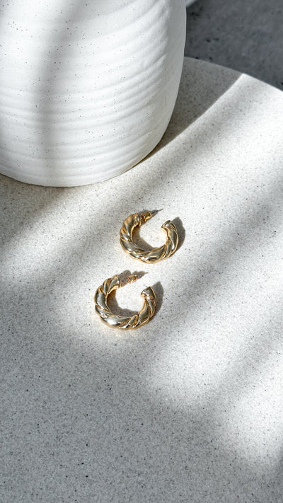 Load image into Gallery viewer, Amalie Hoop Earrings - Gold - Billy J
