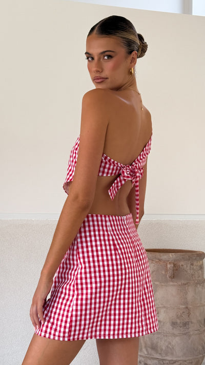 Load image into Gallery viewer, Jalena One Shoulder Top - Picnic Red - Billy J
