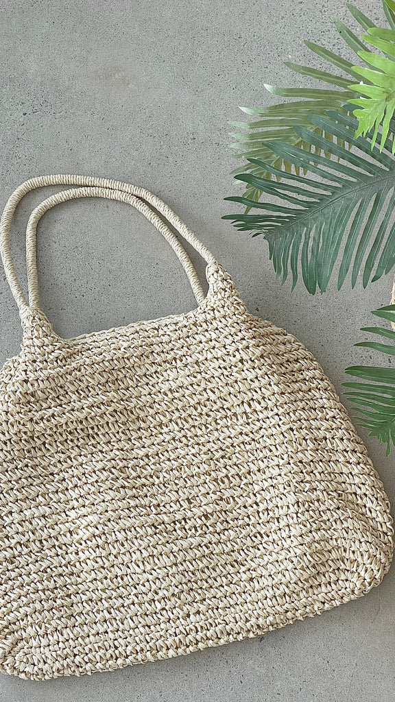 Solana Summer Tote Bag - Beige Straw - Billy J