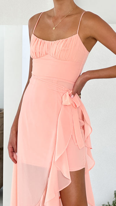 Load image into Gallery viewer, Caliste Midi Dress - Peach - Billy J
