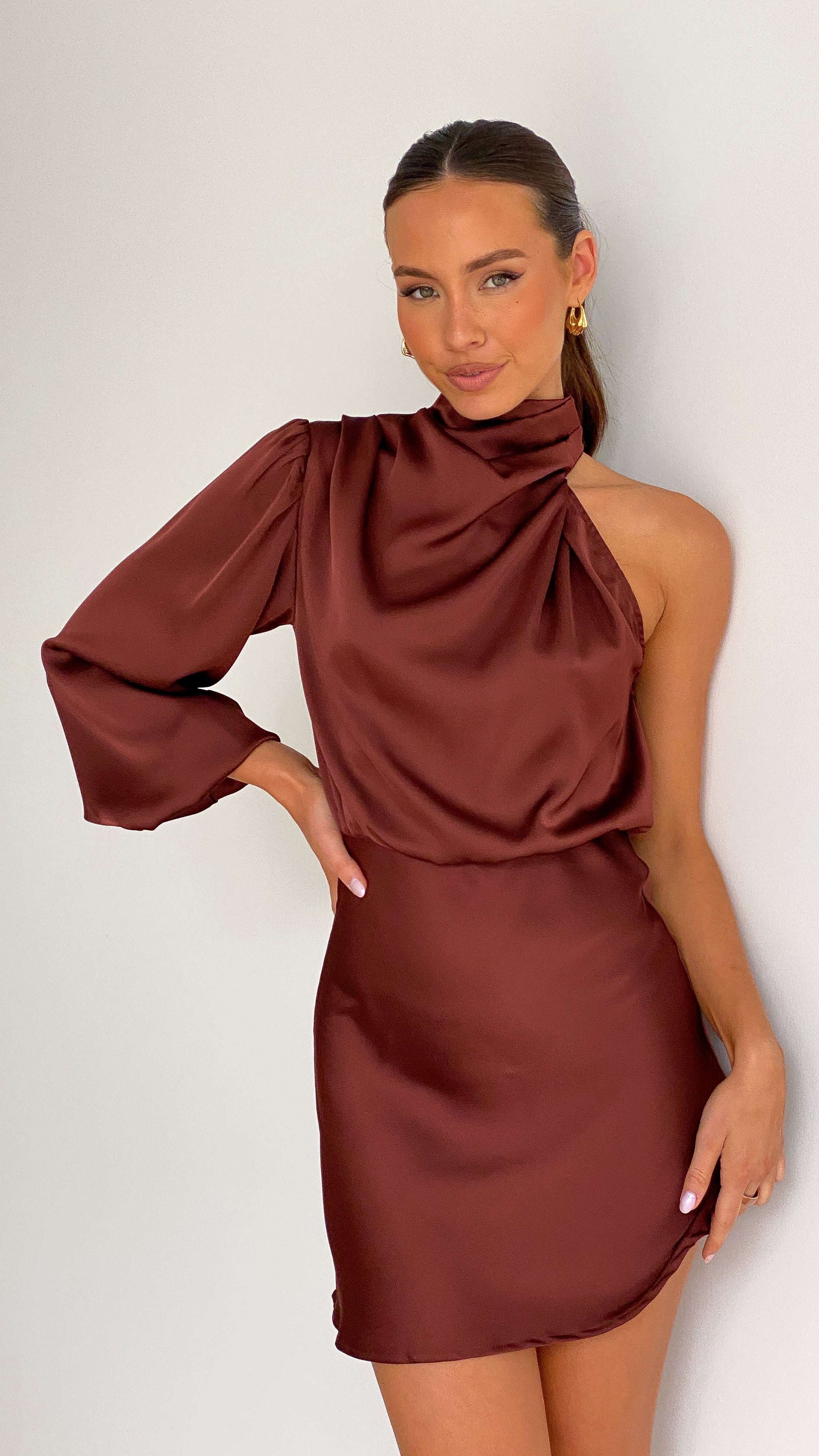 Lissy Mini Dress - Chocolate - Billy J