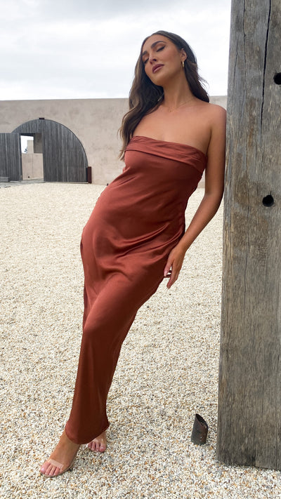 Load image into Gallery viewer, Gisele Maxi Dress - Rust - Billy J
