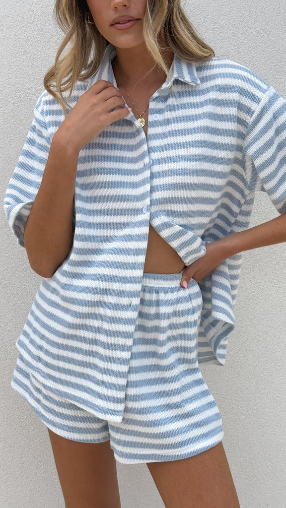 Romi Shirt and Shorts Set - Blue Stripe - Billy J