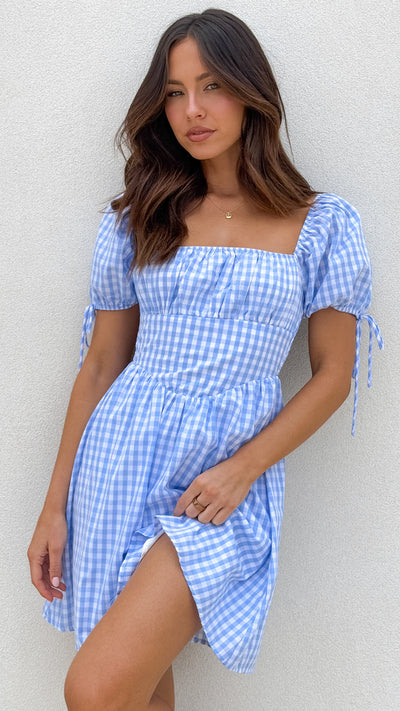 Load image into Gallery viewer, Takashi Mini Dress - Picnic Blue - Billy J
