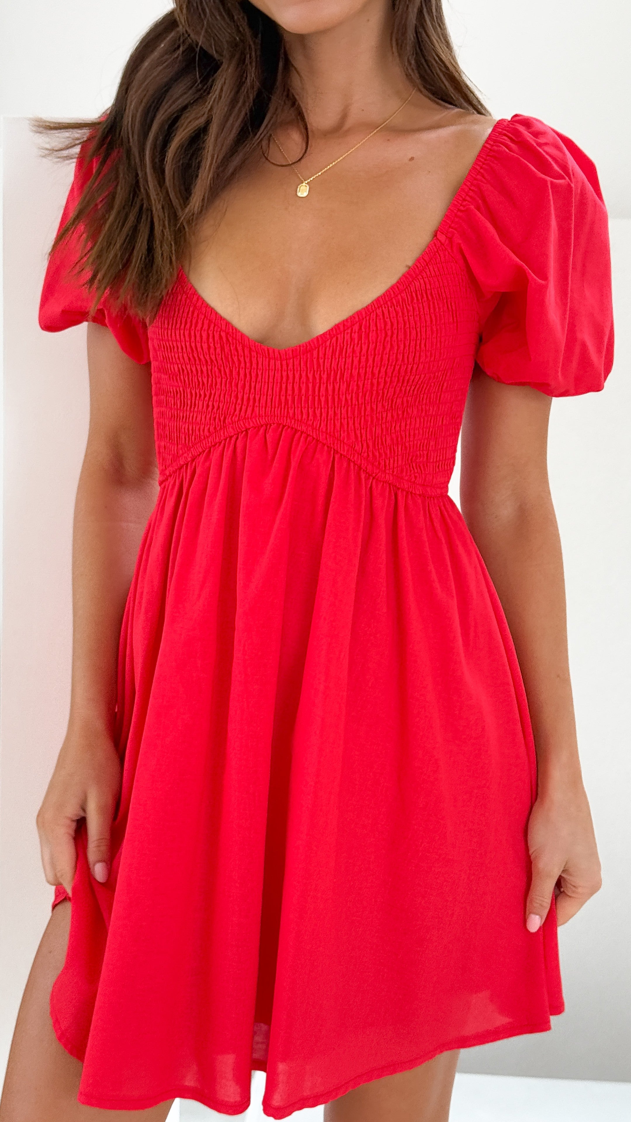 Sahirah Mini Dress - Red - Billy J