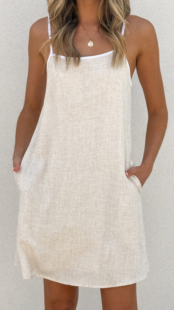 Libra Mini Dress - Natural/White - Billy J