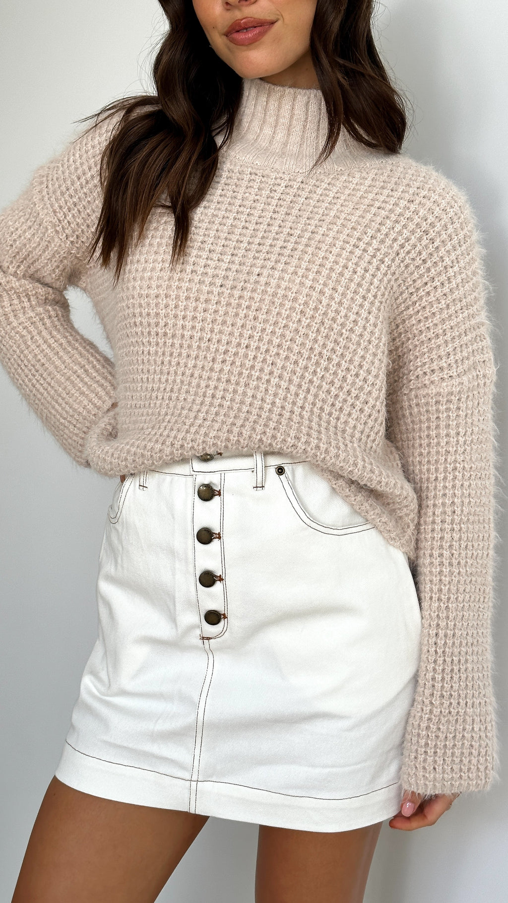 Haidar Knitted Top - Beige - Billy J