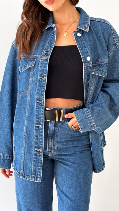 Load image into Gallery viewer, Organic Denim Jacket - Vintage Blue - Billy J
