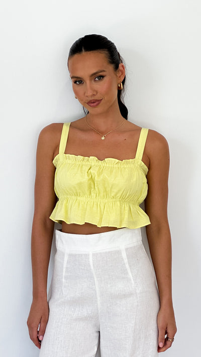 Load image into Gallery viewer, Kleo Crop Top - Yellow - Billy J
