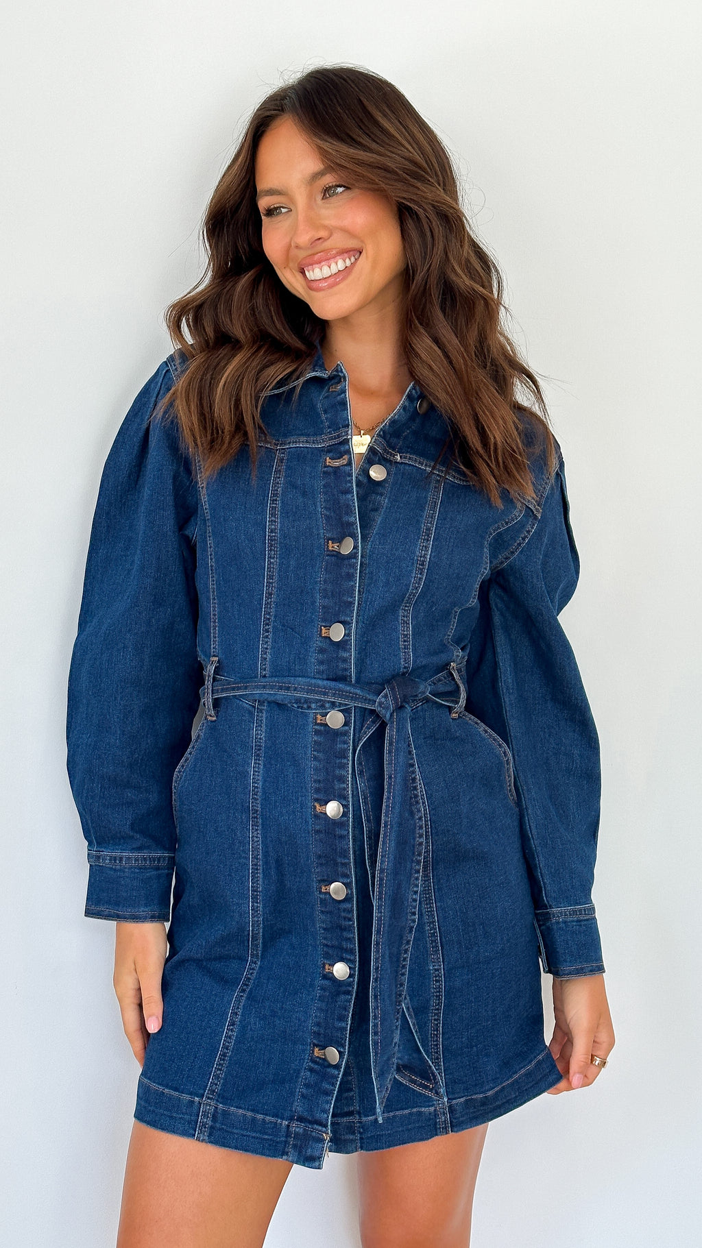 Margie Denim Mini Dress - Indigo - Billy J