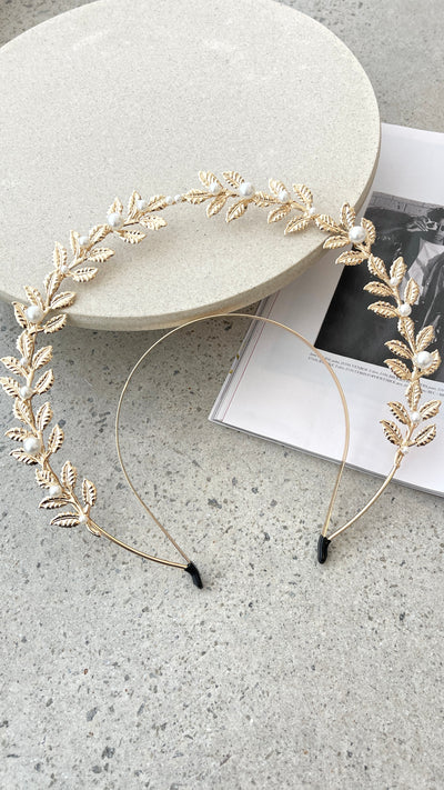 Load image into Gallery viewer, Juliet Halo Headband - Gold - Billy J
