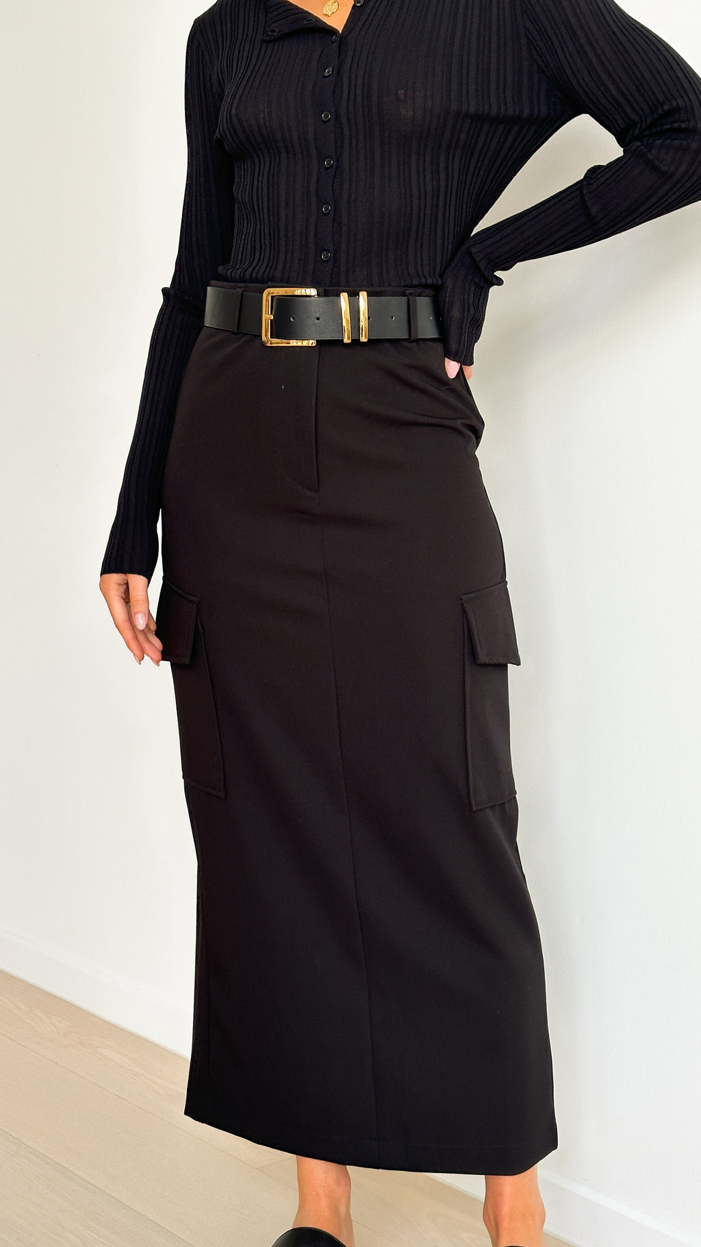 Macy Maxi Skirt - Black - Billy J