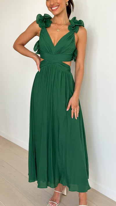 Load image into Gallery viewer, Galilhai Maxi Dress - Forest Green - Billy J
