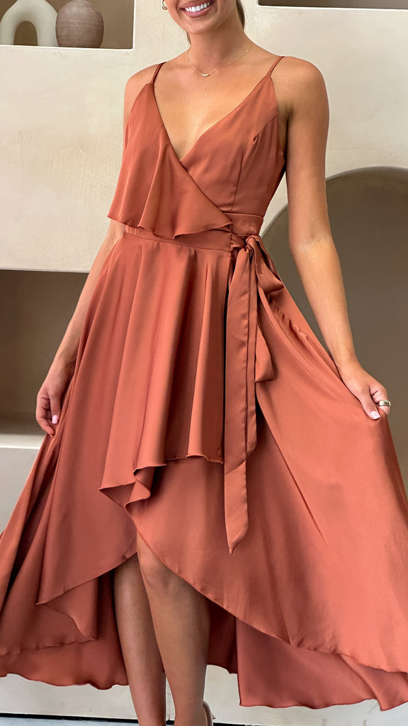 Gabriella Midi Dress - Copper - Billy J