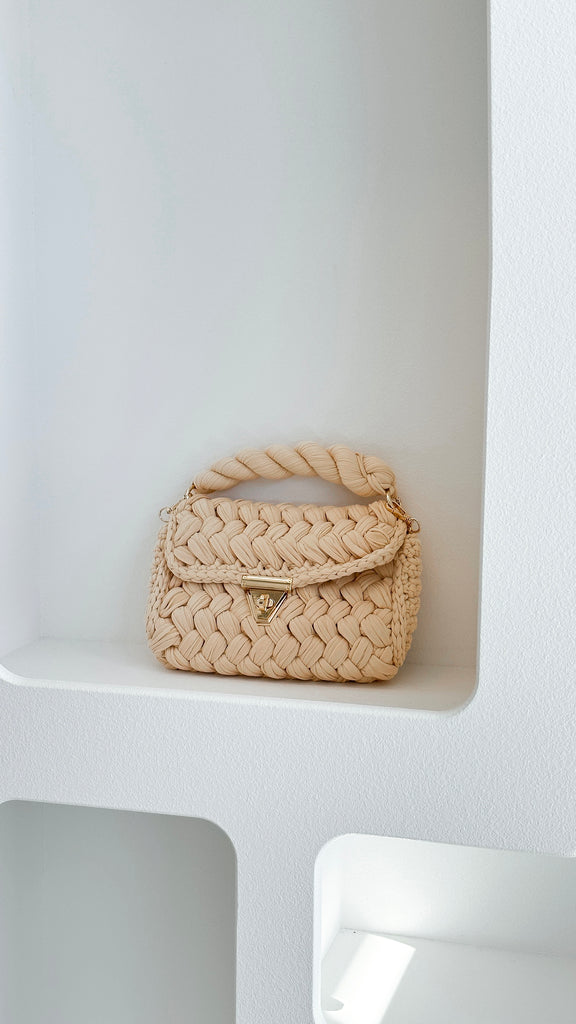 Annabel Chunky Plaited Handbag - Cream - Billy J