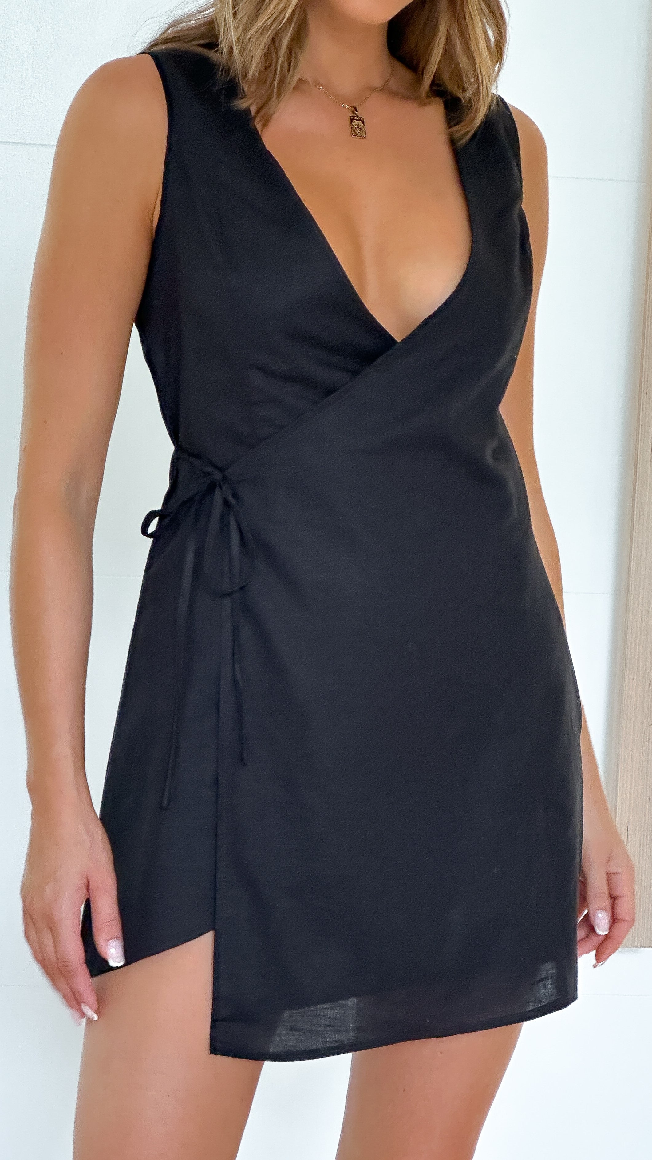 Ellie Wrap Dress - Black - Billy J