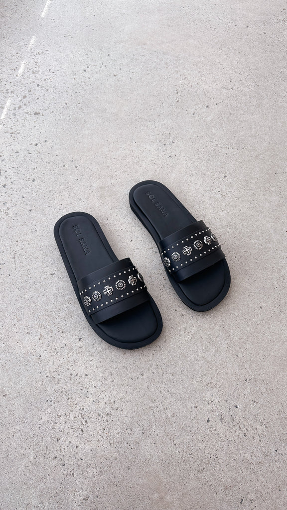 Sol Sana Cleo Slide - Black / Silver - Billy J