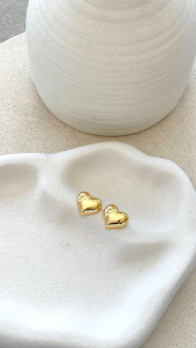 Load image into Gallery viewer, Neve Heart Earrings - Gold - Billy J
