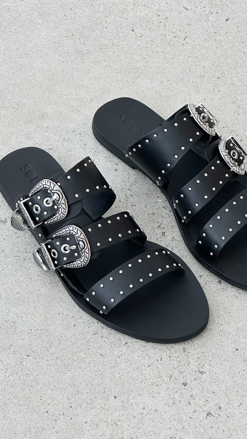 Sol Sana Eastwood Stud Slide - Black / Silver - Billy J