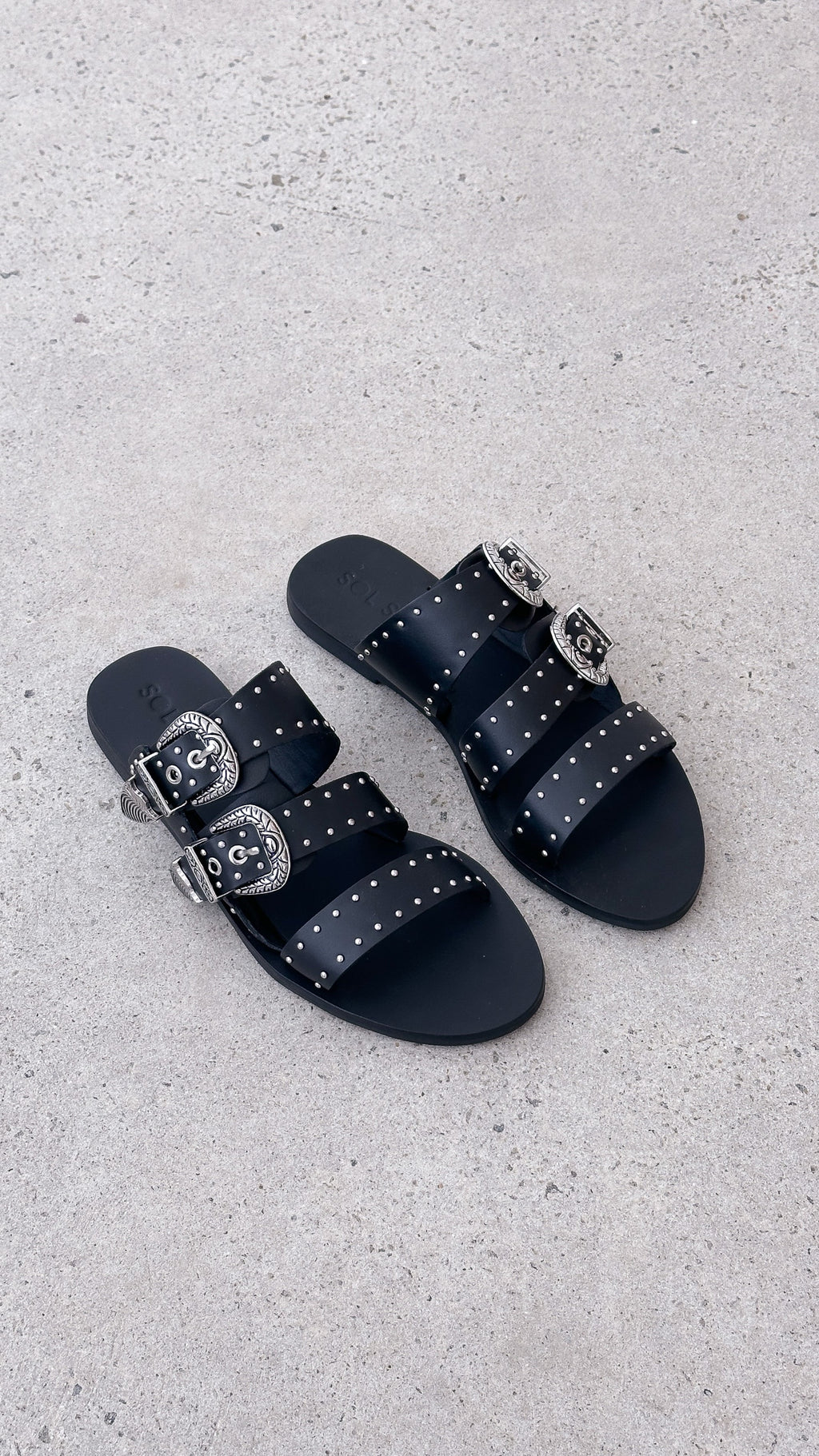 Sol Sana Eastwood Stud Slide - Black / Silver - Billy J