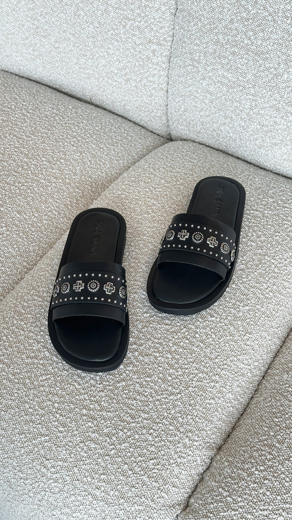 Sol Sana Cleo Slide - Black / Silver - Billy J