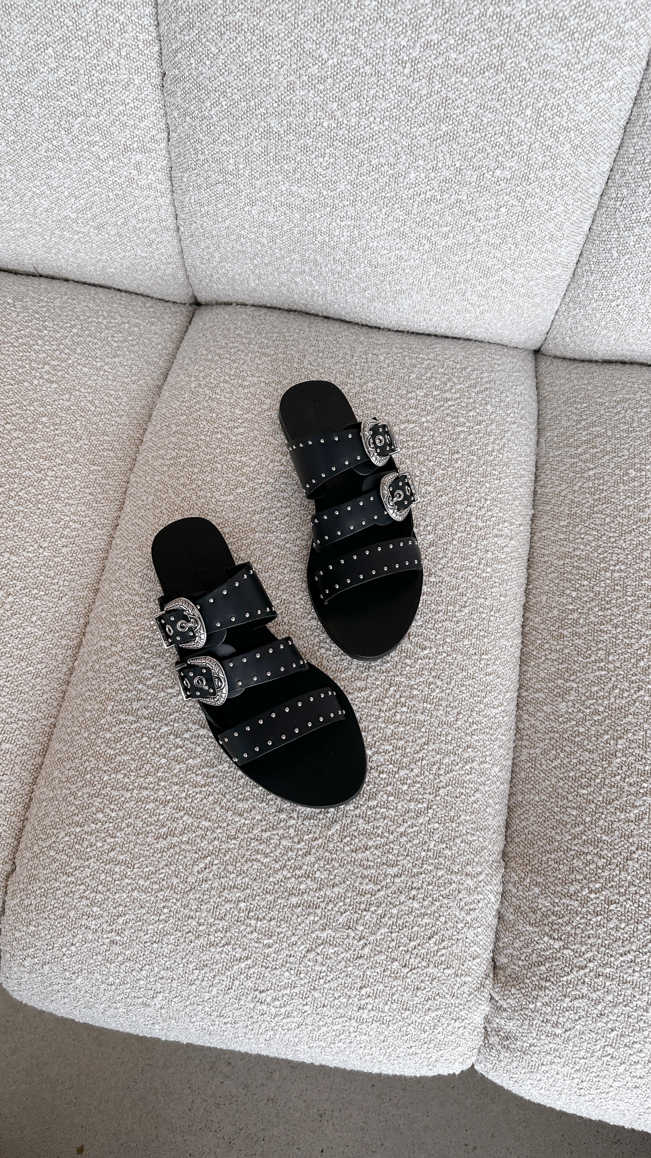 Sol Sana Eastwood Stud Slide - Black / Silver - Billy J