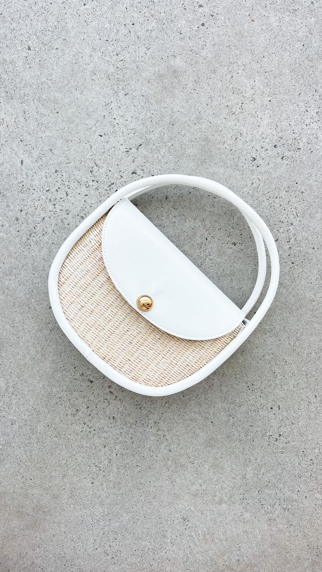 Violetta Woven Circular Mini Bag - Cream - Billy J