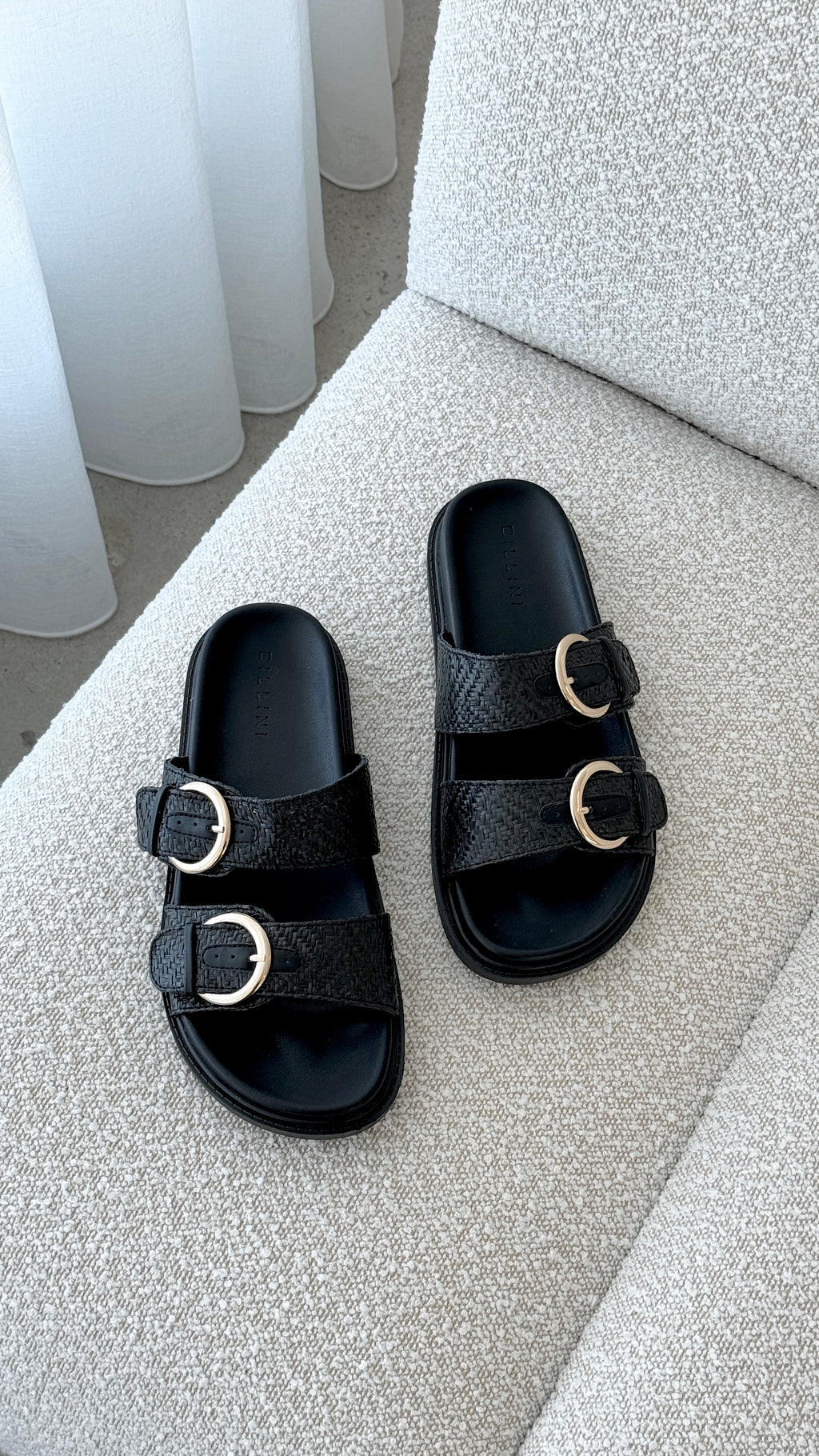 Wilmer Slide - Black Raffia - Billy J