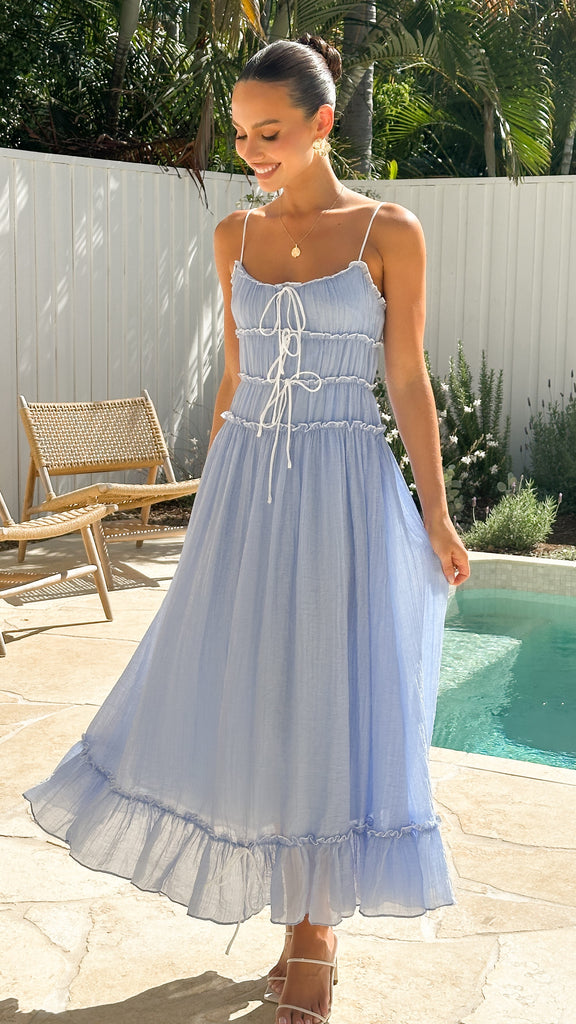 Halo Maxi Dress - Blue / White - Billy J