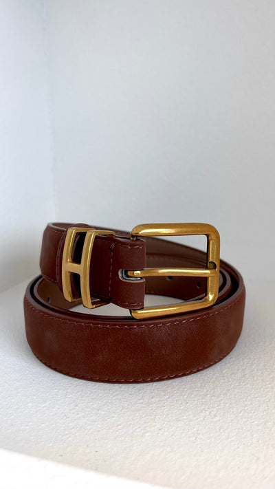 Load image into Gallery viewer, Lara Leather Belt - Brown - Billy J
