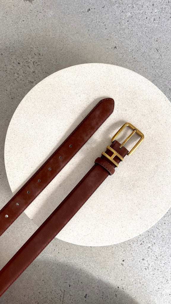 Lara Leather Belt - Brown - Billy J