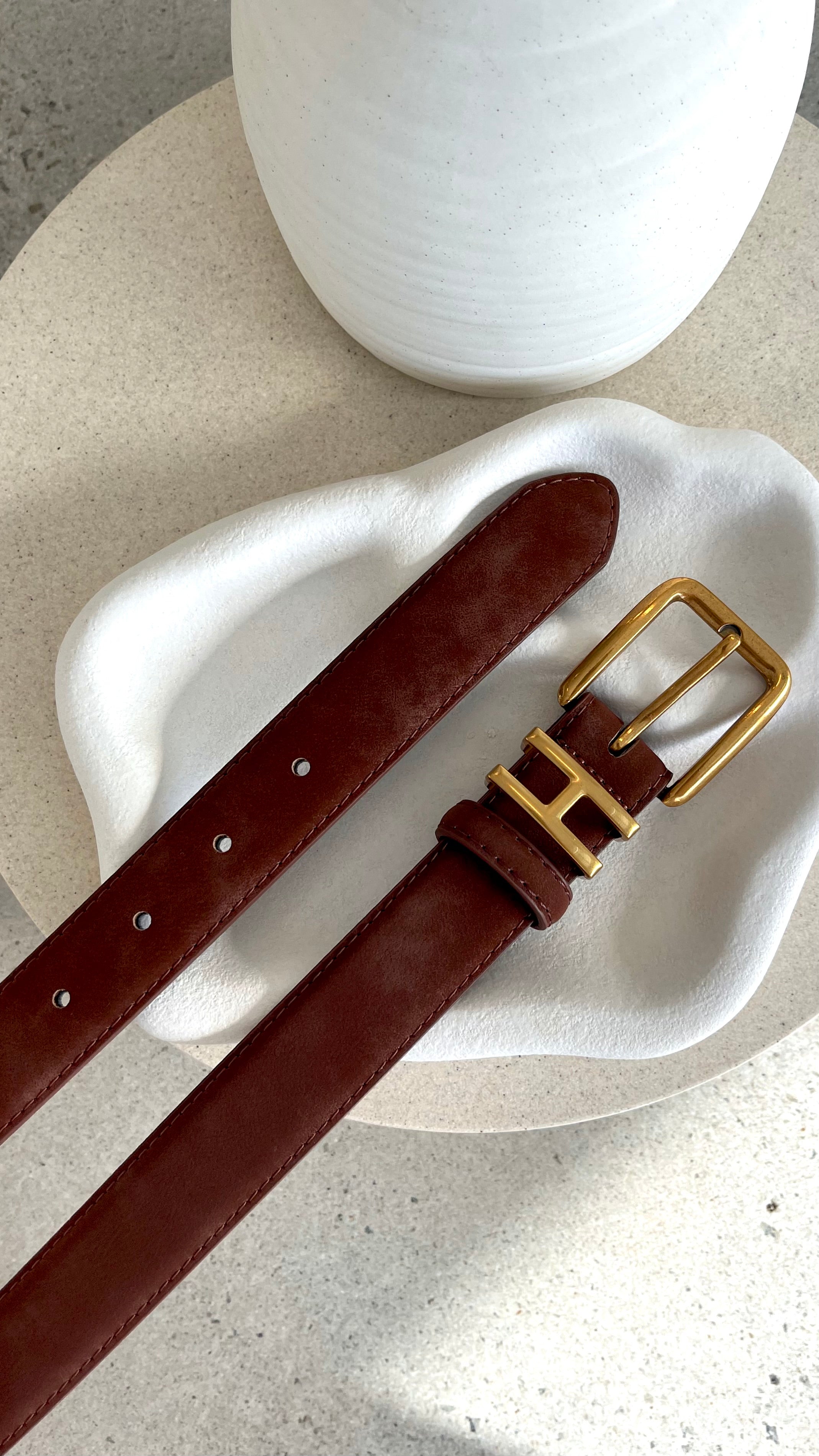 Lara Leather Belt - Brown - Billy J