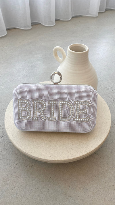 Load image into Gallery viewer, Bride To Be Sequin Clutch - White/Silver - Billy J
