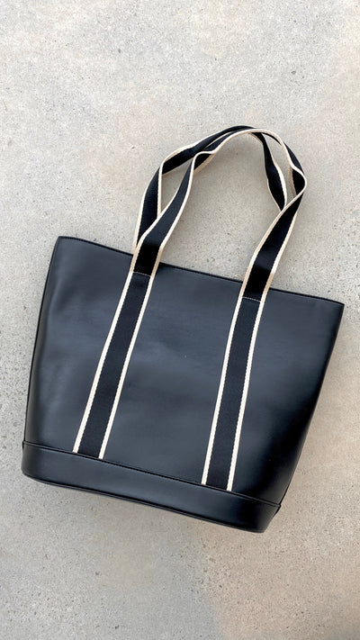 Load image into Gallery viewer, Della Webbing Tote Bag - Black - Billy J
