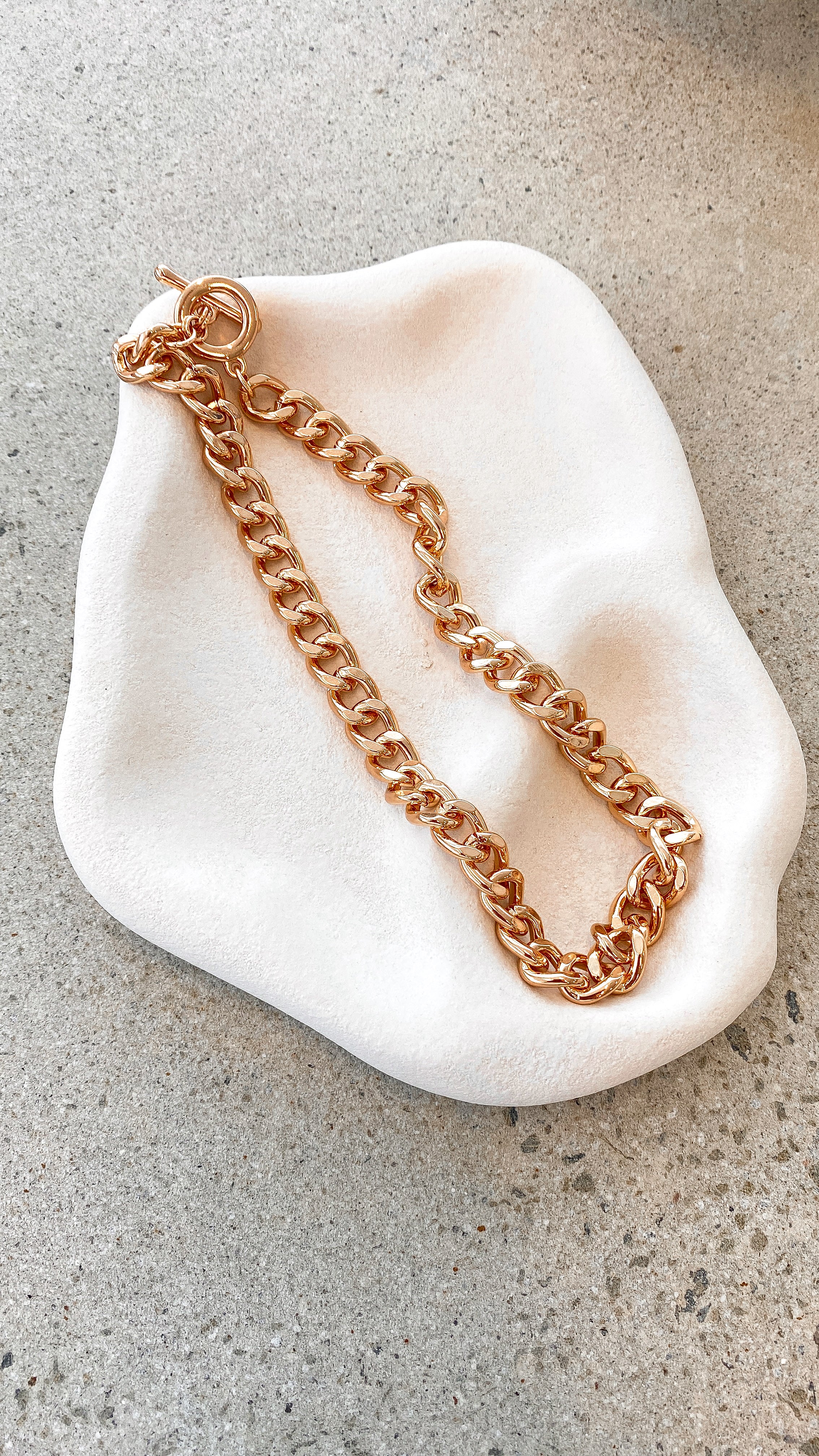 Chunky Fob Chain Necklace - Gold - Billy J