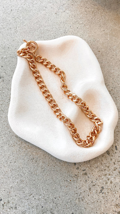 Load image into Gallery viewer, Chunky Fob Chain Necklace - Gold - Billy J
