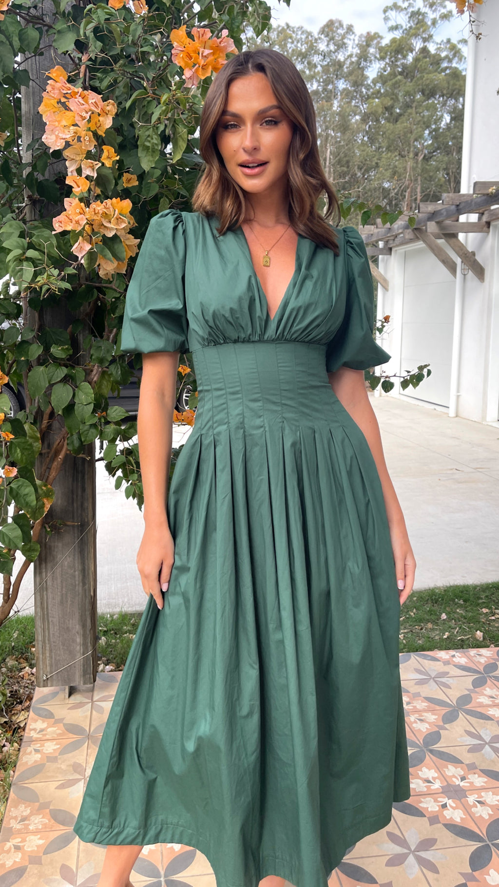 Laura Midi Dress - Emerald - Billy J