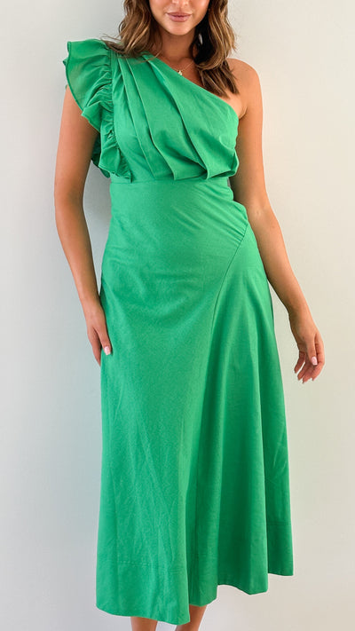 Load image into Gallery viewer, Stassie Midi Dress - Green - Billy J
