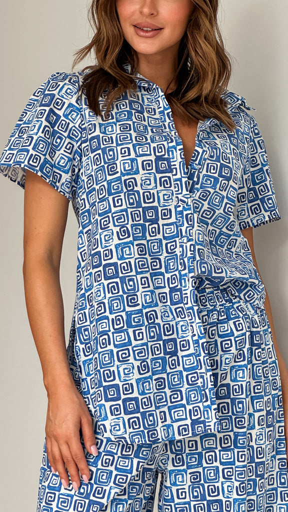 Oceana Top - Ocean Print - Billy J