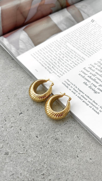 Load image into Gallery viewer, Lauren Coil Gold Plated Earrings - Gold - Billy J
