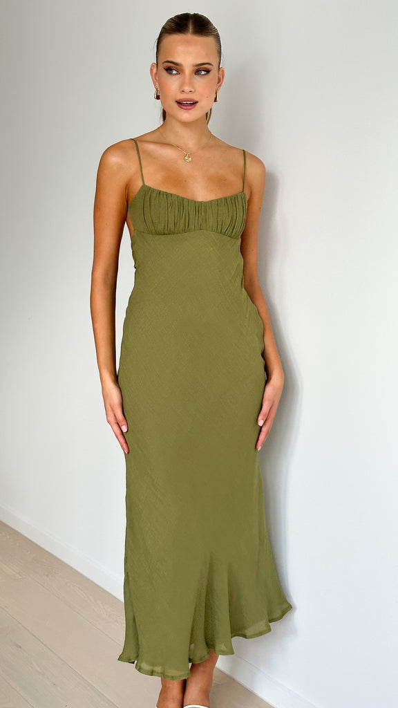 Galina Maxi Dress - Olive - Billy J