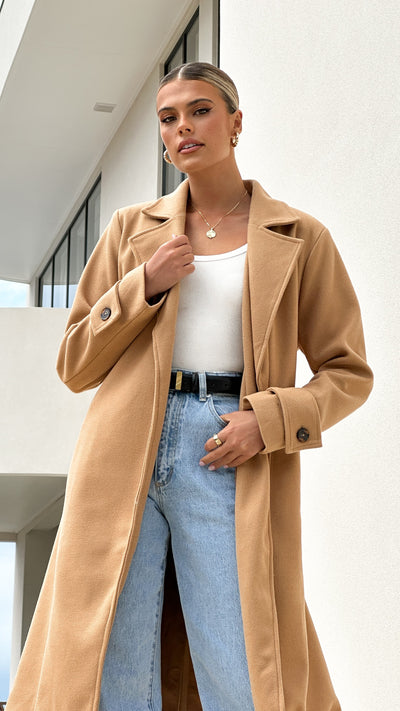 Load image into Gallery viewer, Lue Trench Coat - Camel - Billy J
