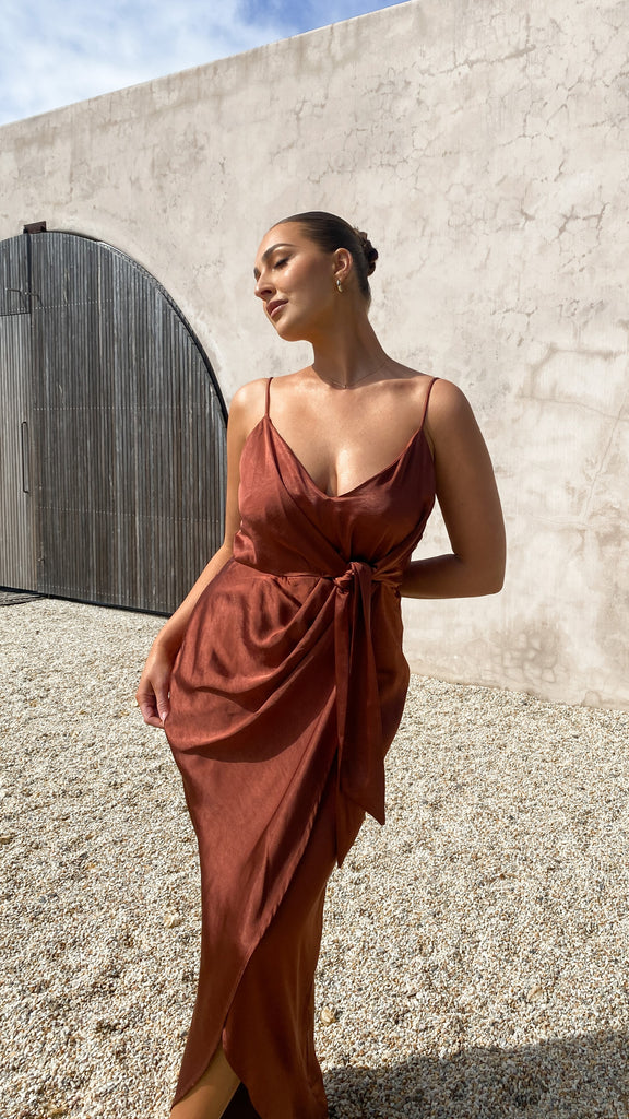 Tyra Maxi Dress - Rust - Billy J