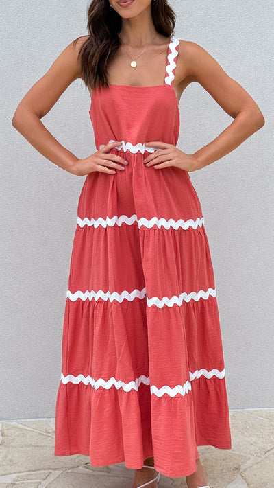 Load image into Gallery viewer, Eliana Maxi Dress - Watermelon - Billy J
