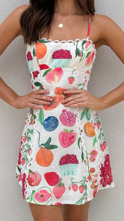 Load image into Gallery viewer, Takoda Mini Dress - Fruit Print - Billy J
