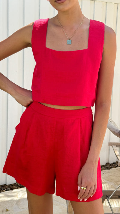 Load image into Gallery viewer, Tillie Crop Top - Ruby Red - Billy J
