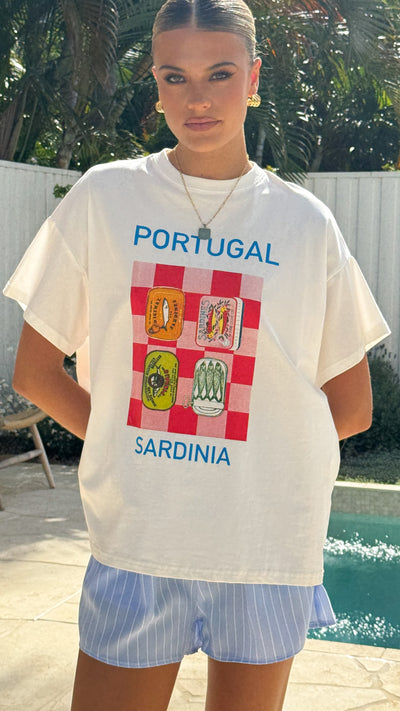 Load image into Gallery viewer, Portugal Top and Shorts Set - White/Blue - Billy J
